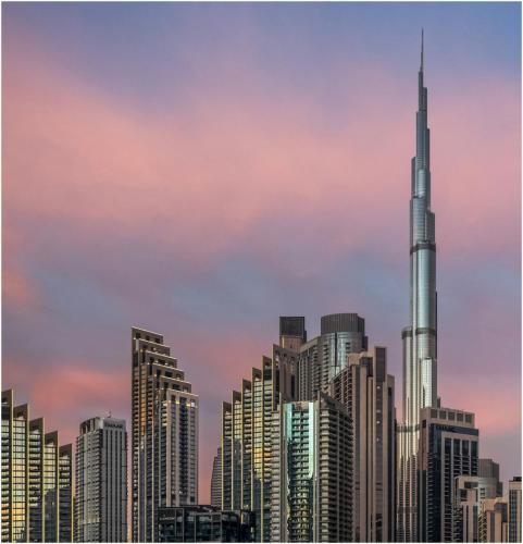 Dubai Evening Cityscape by Maria Macklin